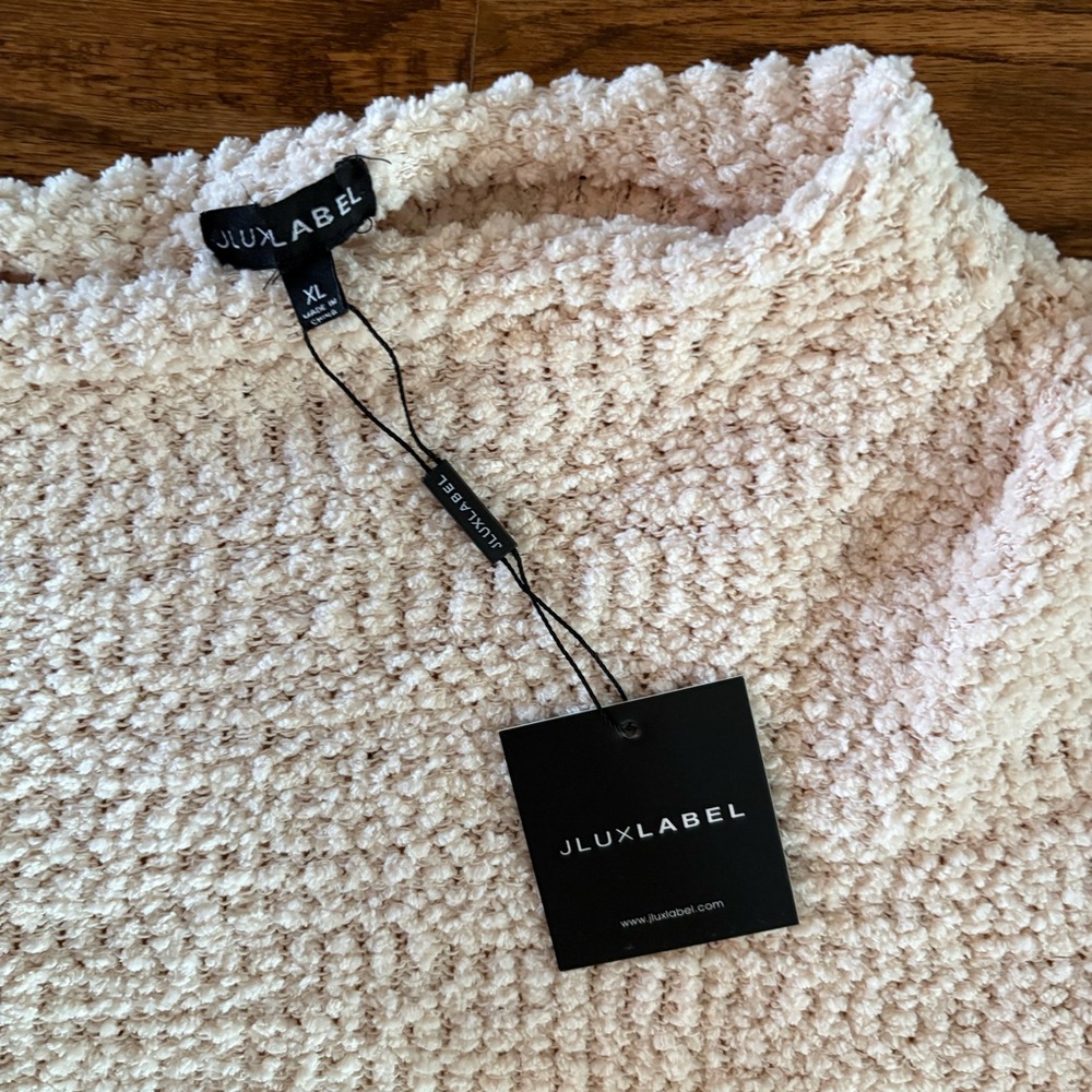 Juxlabel Off Shoulder Knit Maxi Dress Cream Quiet Luxury Sweater Size XL NWT - Picture 5 of 6